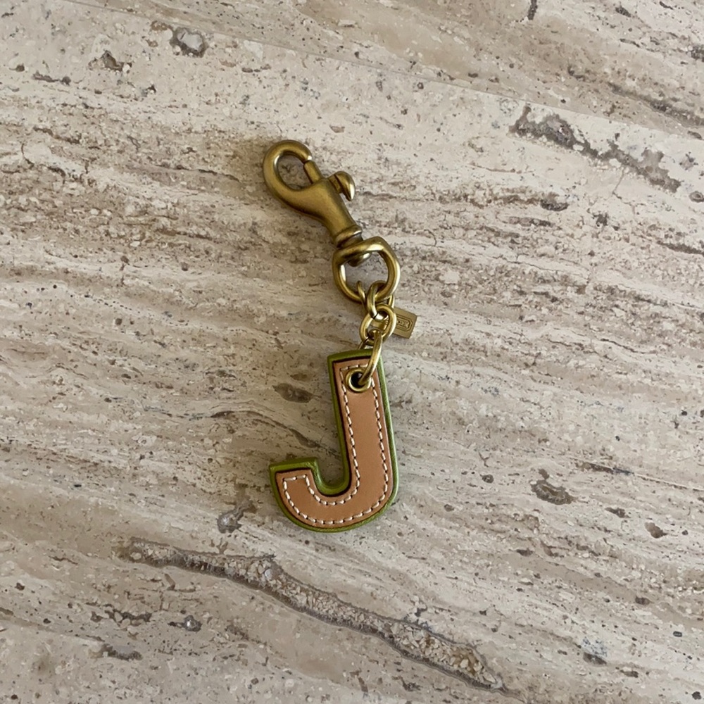 “J” Coach classic letter keychain